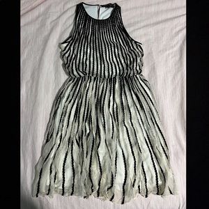 Black and white striped dress
